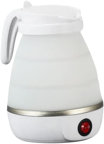 GOOSENECK 110V Mini Foldable Silicone Electric Kettle Portable Travel Water Boiler with Expandable Design White