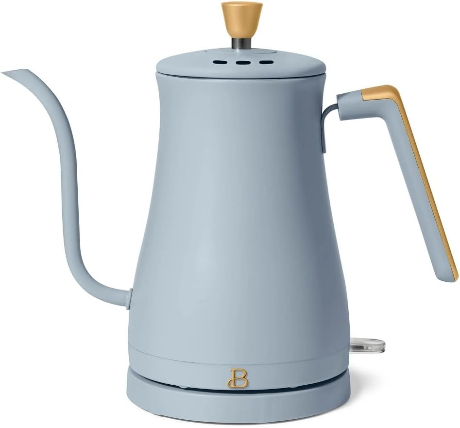 Beautiful 1-Liter Electric Gooseneck Kettle 1200 W, Cornflower Blue by Drew Barrymore