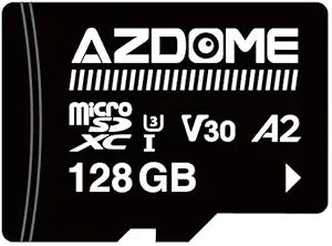 AZDOME 128GB Micro SD Card microSDXC Memory Card for AZDOME M550 GS63H Pro PG17-4K M550 Pro M200 M330 M300S M01 Dash Cam Full HD & 4K UHD, U3, A2, V30