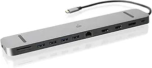 IOGEAR USB-C Triple Display Dock Station - 4K 60Hz - 2 HDMI - 1 DisplayPort - 4 USB 3.0 - Ethernet - 3.5mm Audio - USB-C 100W PD - MacBook Pro/Air Thunderbolt 3 - Type C Laptop - GUD3C4K3