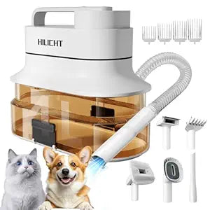 Dog Grooming Vacuum Kit with 4L Dust Cup, 6 Pet Grooming Tools for Home Grooming, Low-Noise Pet Hair Grooming System for Dogs & Cats