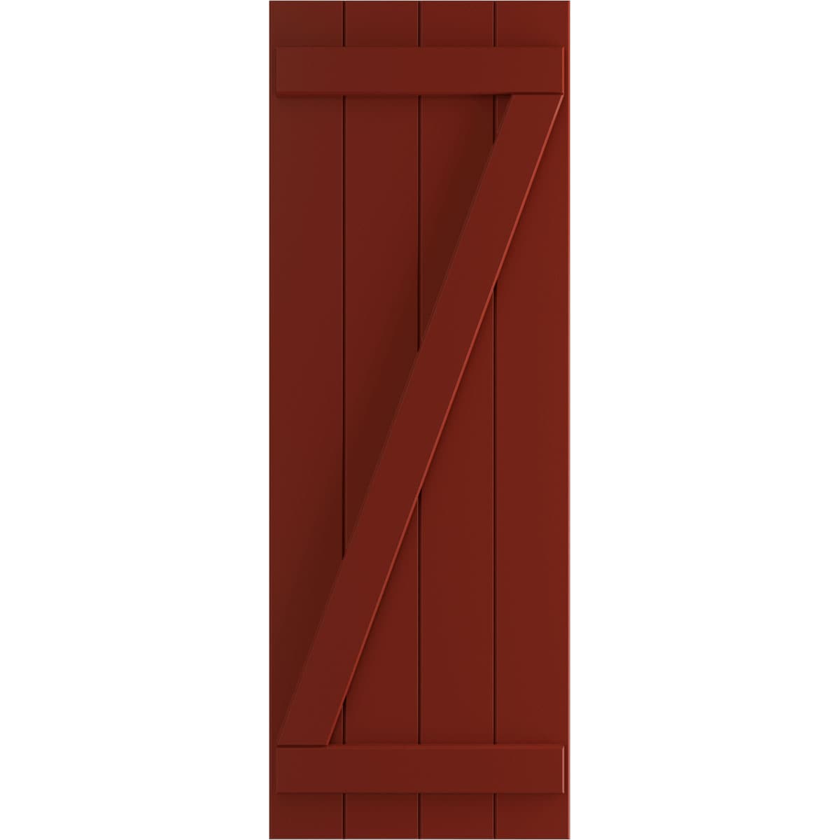 Ekena Millwork 21.5-in W x 45-in H Pepper Red Board and batten Z-bar Exterior Shutters ( 2 -Pack )