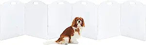 Extra-Wide Clear Acrylic Freestanding Dog Gates for The House – Folding 6-Panel Pet Gates for Doorways, Stairs, and Open Spaces, Transparent Indoor Barrier for Dogs, Puppies & Cats
