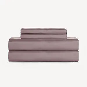 SLASHOP FURRFREE Bamboo Sheet Set - Genuine 100% Organic Viscose - Pet Hair Repellent Bedding Sheet Set for Dogs/Cats Family- Lilac Purple King