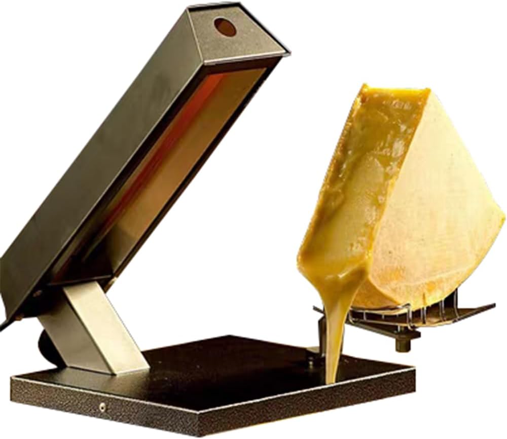 YUEWO Raclette Quarter Wheel Cheese Melter Commercial Electric Cheese Machine 600W for Nacho Cheese Wheel Adjustable Angle Rapid Heating