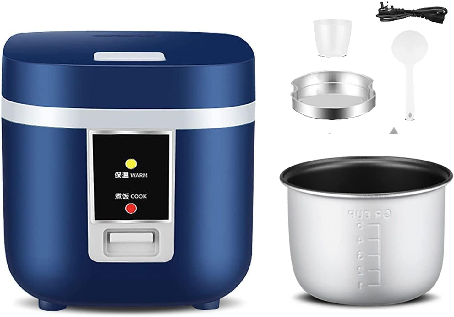1.2L Mini Rice Cooker Electric Rice Steamer for 2 with Keep Warm Function 200W, Removable Non Stick Rice Pot Automatic