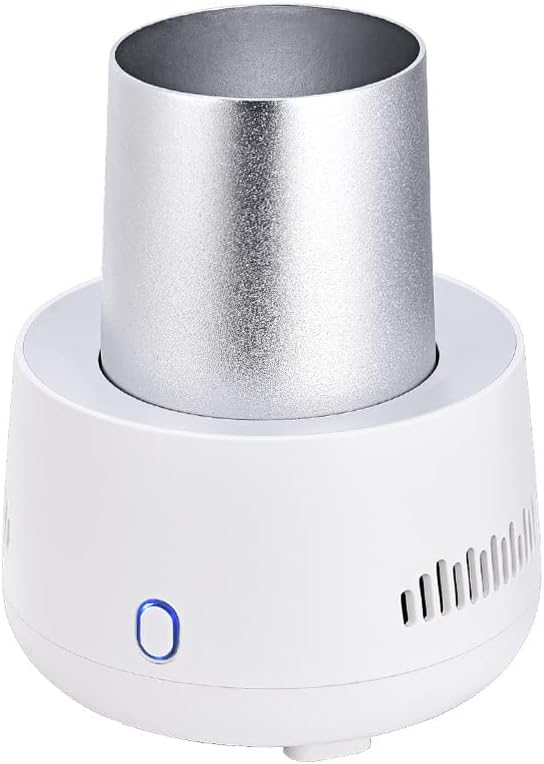 Riloer Mini Electric Cooler Cup, Portable Fast Cooling Cup for Beer Wine Beverage, Drink Water Fruit Electronic Refrigeration Cooler (White)