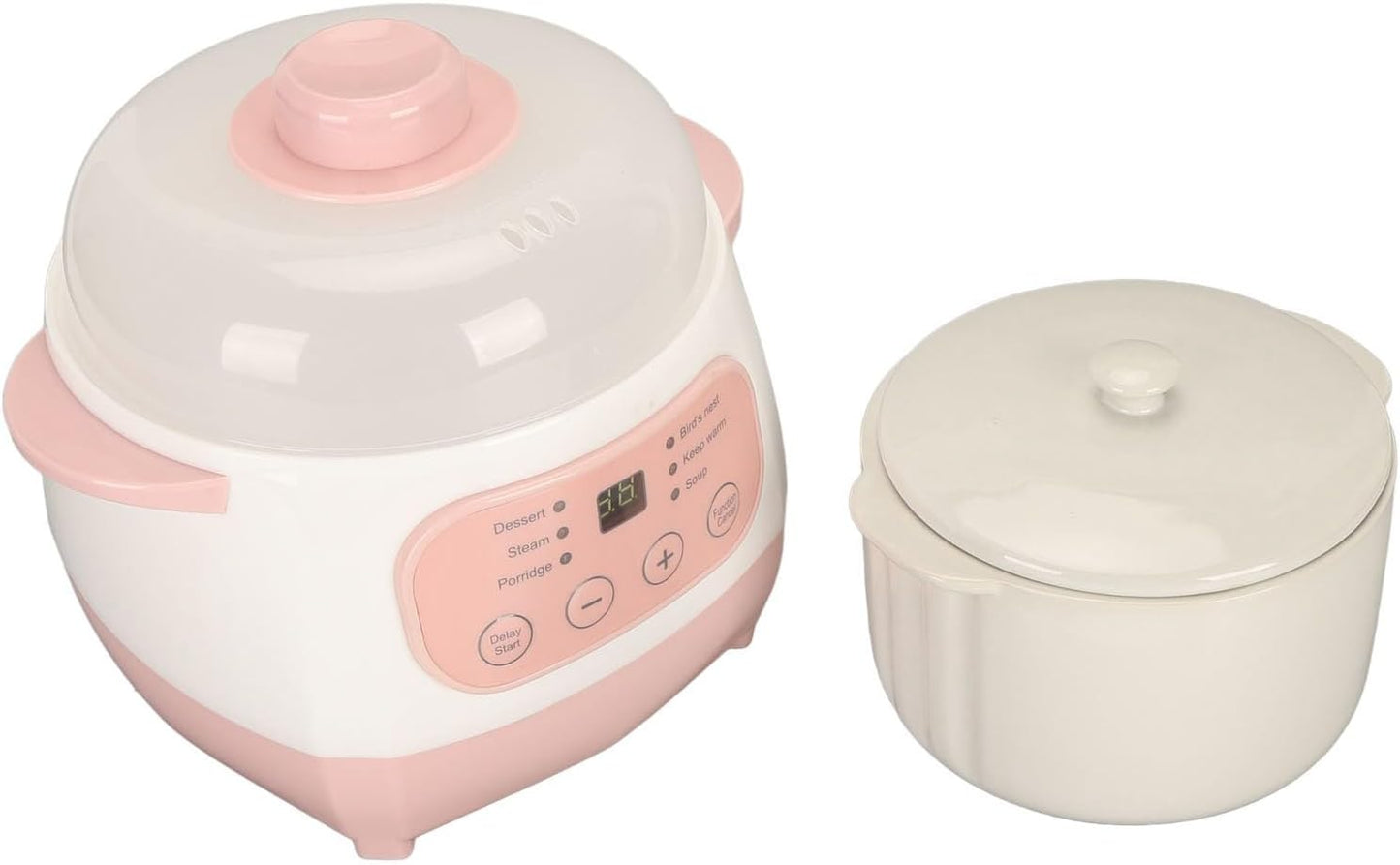 1L Electric Stew Pot, Smart Ceramic Soup Porridge Cooker, Mini Slow Cooker Anti Dry Burn , Multifunction Electric Ceramic Cooker (US Plug 110V)