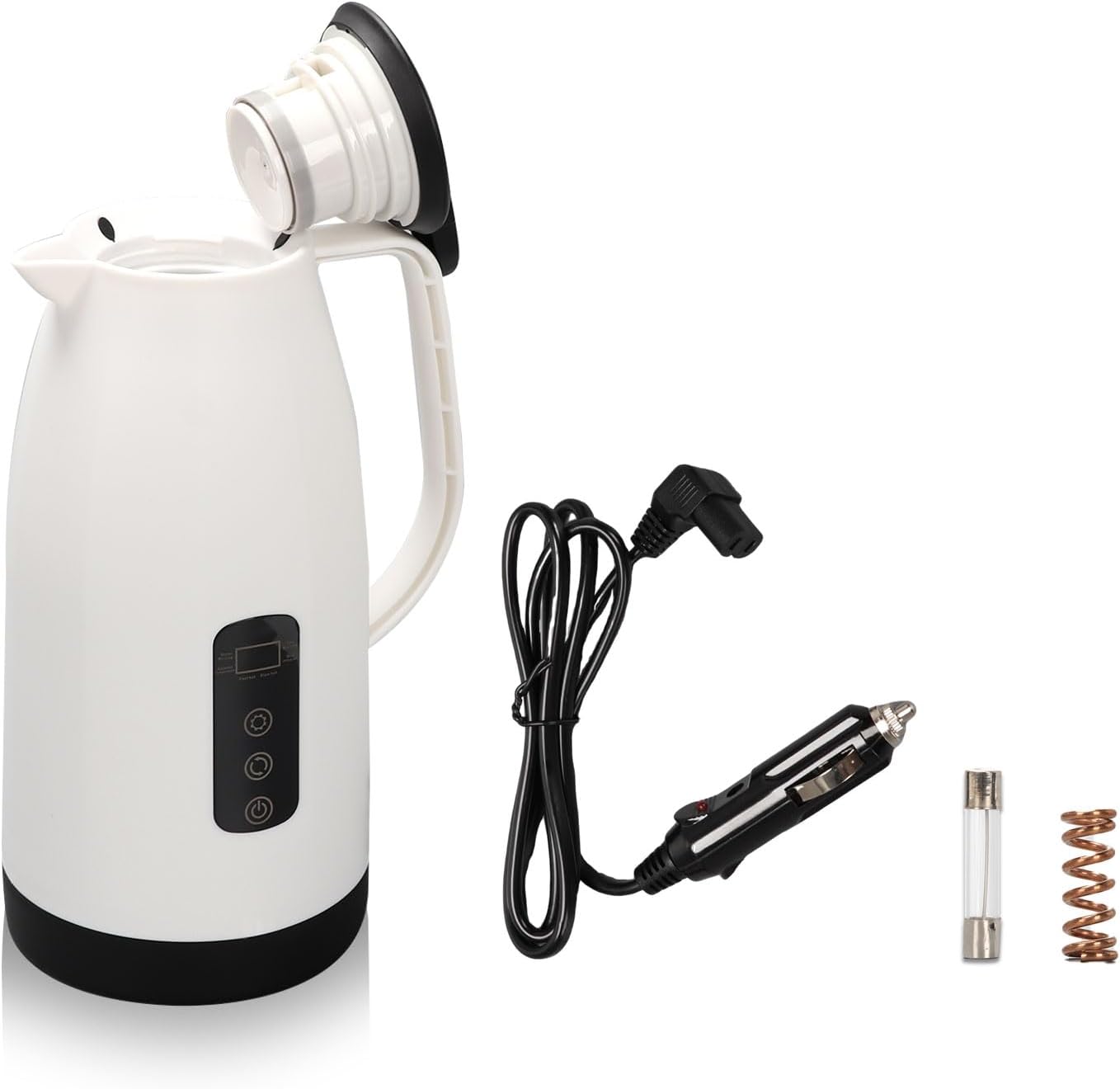 Portable Electric Car Kettle, 12V/24V Kettle Mini Water Boiler for Car Heated Travel Mug,Multiple Temperature Adjustable Coffee Tea Truck Cup