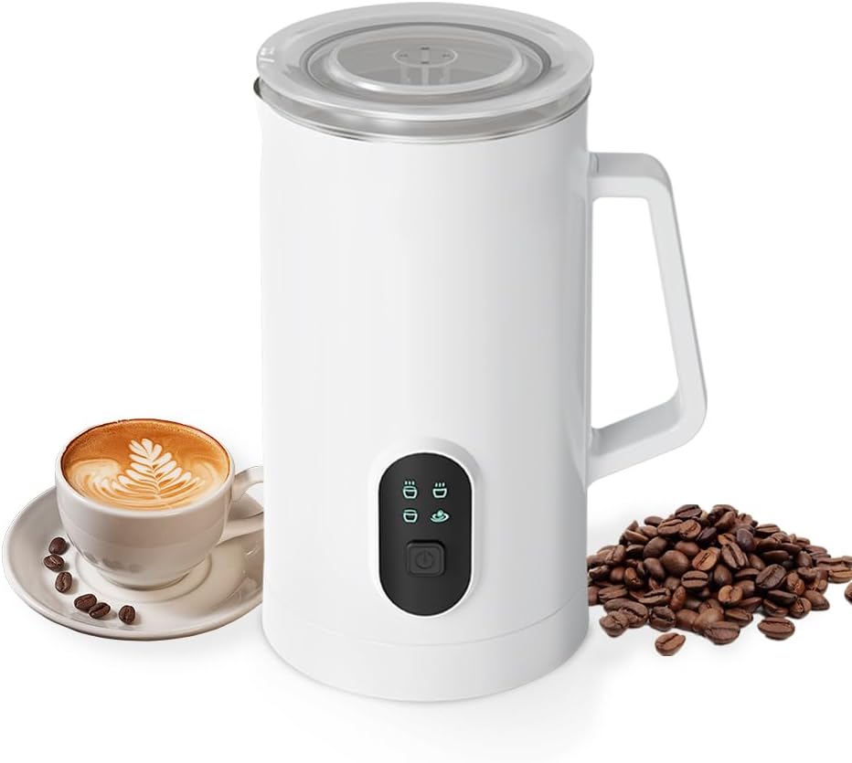 Matybobe Electric Milk Frother 4-in-1 400W 580ml\/19.61oz Hot and Cold Milk Foamer Silent Operation Anti Slip Stainless Steel Milk Steamer for Latte Cappuccinos Macchiato Hot Chocolate Milk