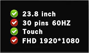 23.8" Touch Screen Replacement Compatible with Lenovo 01AG986 LCD Display Panel FHD 1920×1080 30 pin