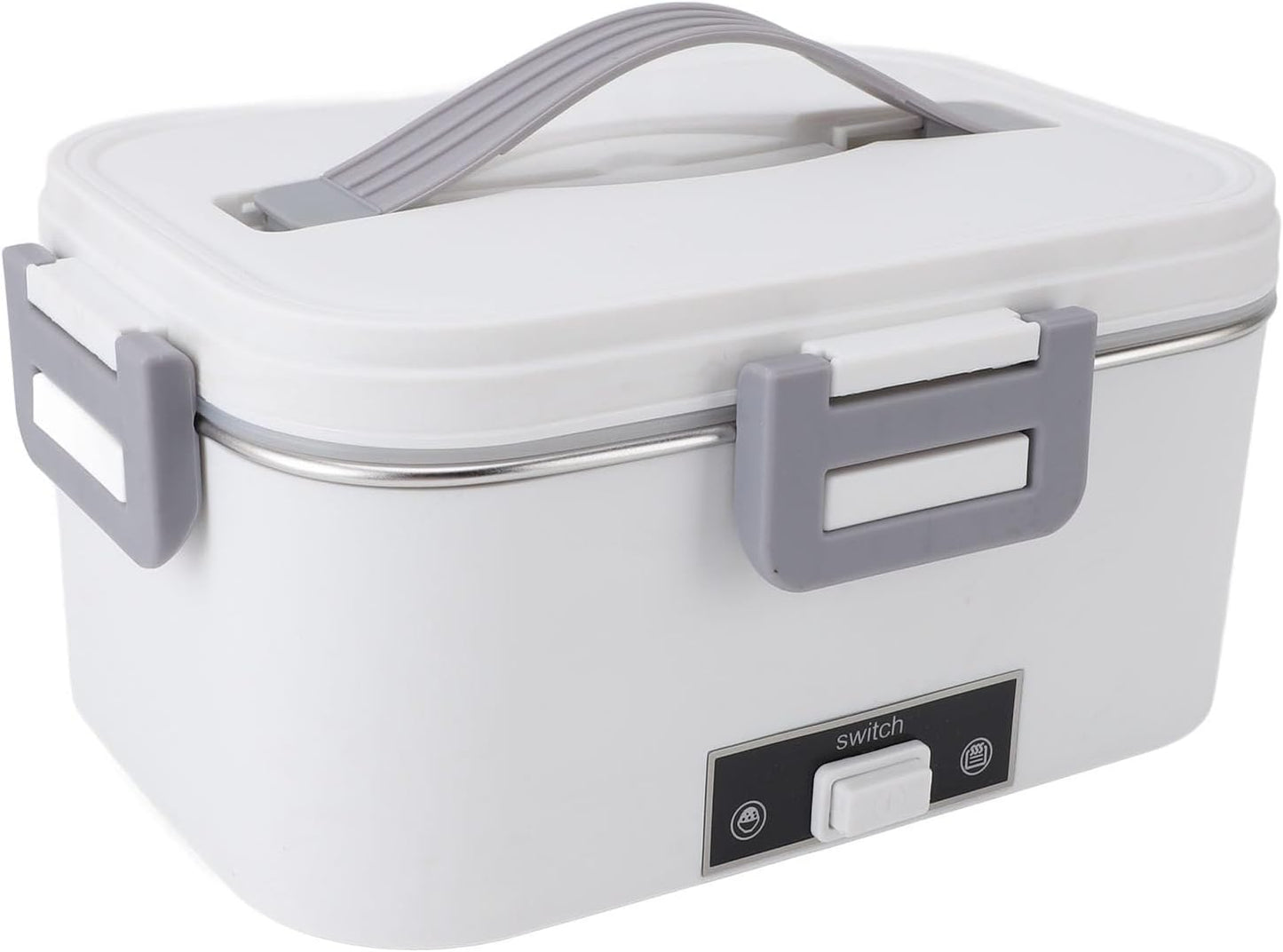 Electric Lunch Box 80W Food Heater for Adults, Portable Lunch Warmer Box for Car, Truck, Office with Fork & Spoon, 1.8L, SUS304 Inner Liner (US Plug 100\u2011240V)