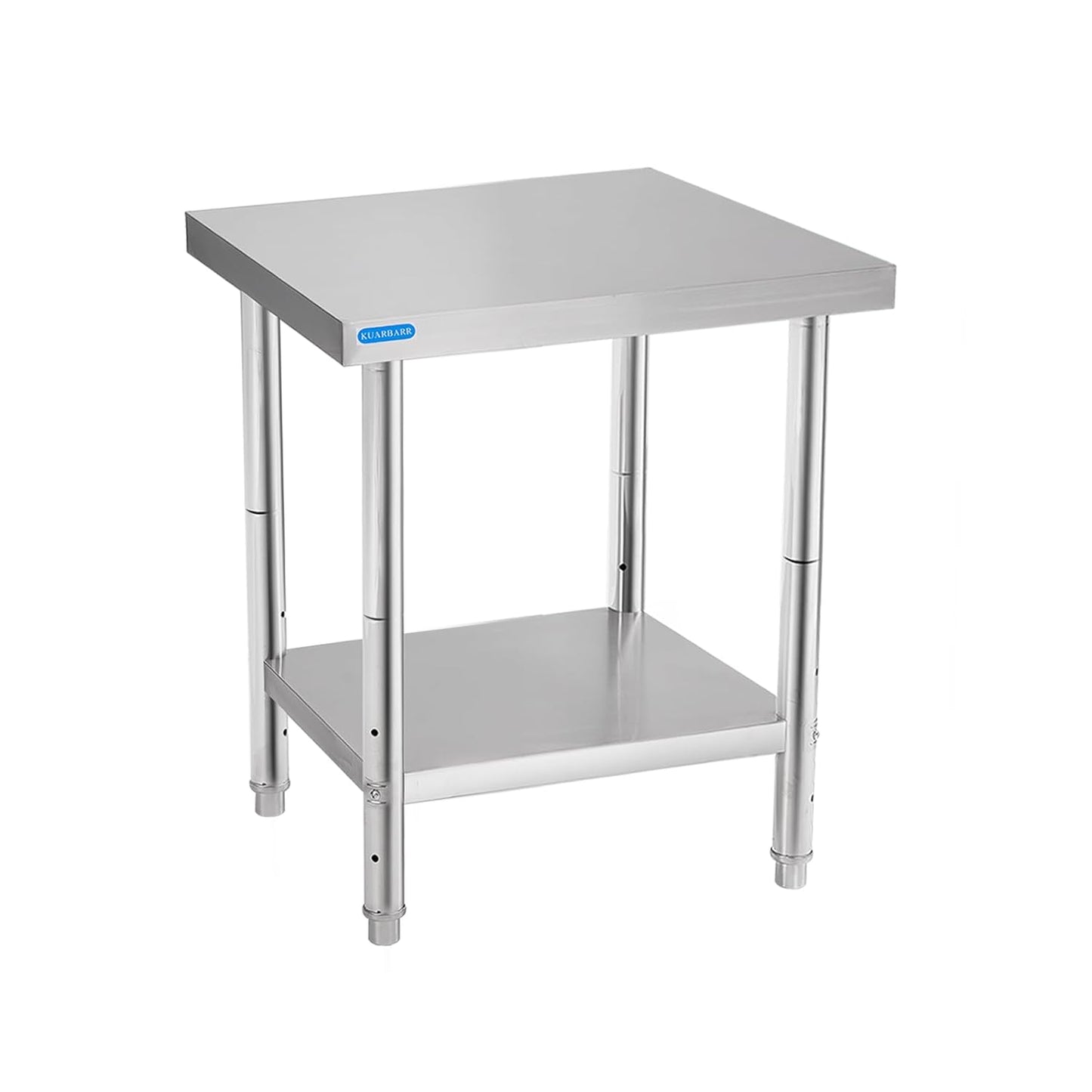 KUARBARR Stainless Steel Table for Prep & Work with Undershelf 18 x 24 Inches NSF Metal Commercial Kitchen Prep Table with Adjustable Under Shelf Worktable for Restaurant Home Outdoor
