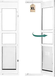 XL Dog Door for Sliding Glass Door - Right Open Amount from Inside - Overall Size: 81 3/4 Inch x 19 1/2 inch, Flap Size: 14.7"(W) x 24"(H)