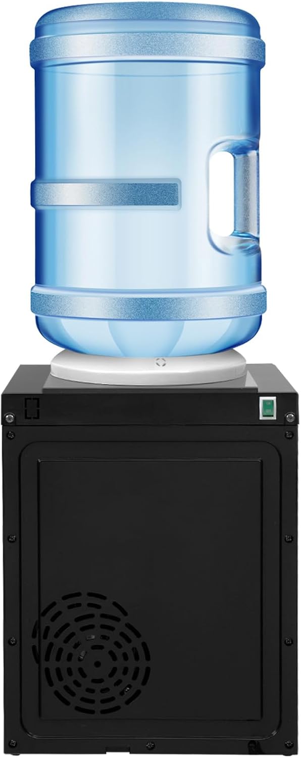 Top Loading Water Cooler Dispenser, 110V 5 Gallon Countertop Water Dispenser Freestanding Warm & Hot & Cold Water Cooler Dispenser Desktop Electric Water Dispenser for Home Office (European White)