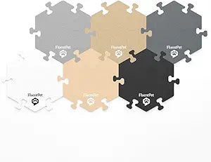 FluentPet HexTiles - Beiges & Grays 6-Pack | Talking Dog and Cat Button Mat Set | Each Mat Holds Up to 6 Buttons | Soft, Durable, and Non-Slip | Gift for Pet Lovers | Buttons Sold Separately