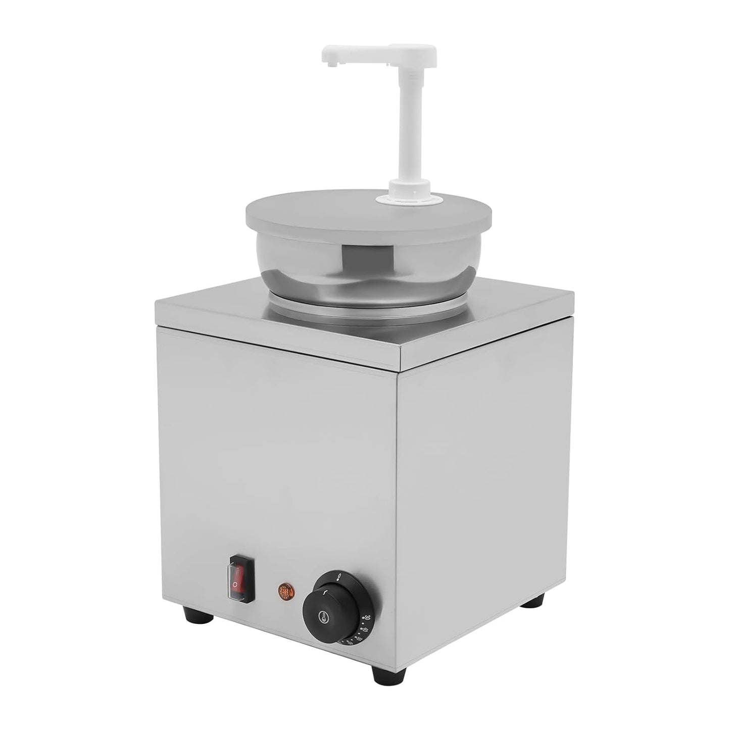 4L Nacho Cheese Dispenser 150W Electric Nacho Cheese Warmer Commercial Nacho Chip Warmer with 86-230℉ Adjust Temp Stainless Steel Hot Fudge Warmer for Hot Fudge, Cheese, Caramel