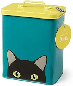 Burgon & Ball Creaturewares Doris Cat GCR/CAT Tin Pet Food Storage, 16.5 cm x 11 cm x 20 cm Size