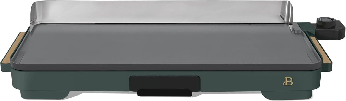 B'eautiful Drew Barrymore by XL Electric Griddle 12" x 22" - Non-Stick Flat Top Grill - Extra Large Indoor Cooking Surface for Pancakes, Breakfast & Family Meals - Kitchen Appliance (Thyme Green)