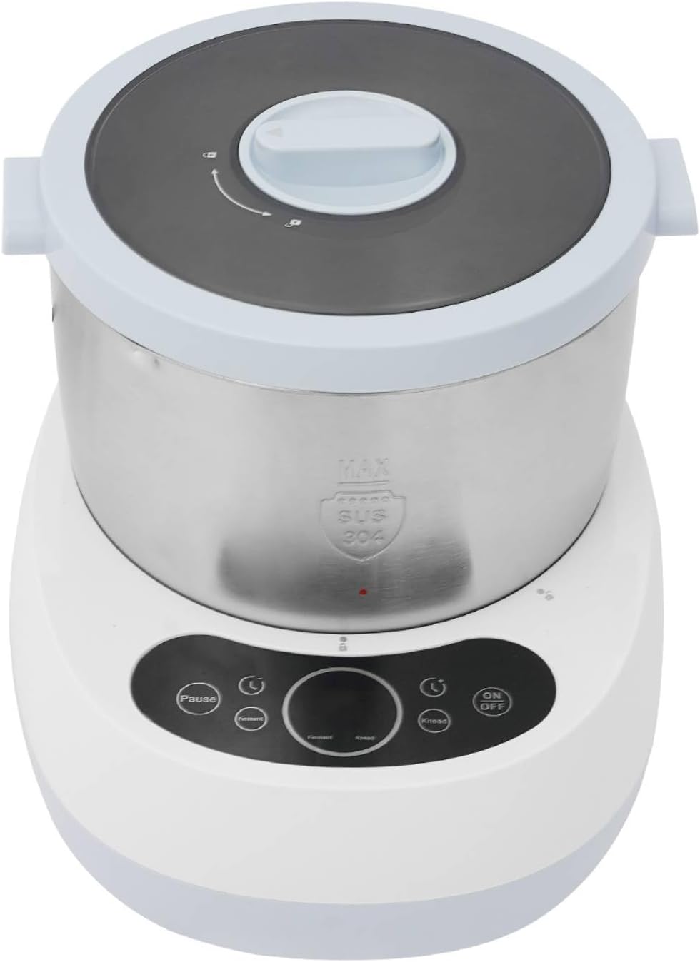 Electric Dough Maker Machine with Fermentation Function, 4.5 Qt 230W Stainless Steel Automatic Dough Kneader with Intelligent Timer, Removable Bowl for Bread, Pizza, Noodles More