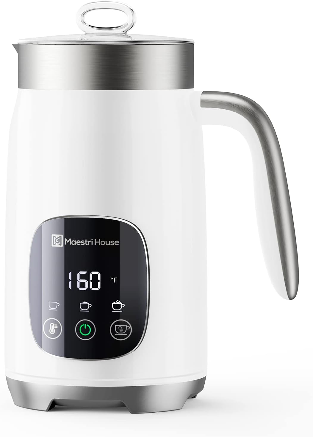 Maestri House Milk Frother, Variable Temp and Froth Thickness DualFro 400 Milk Frother and Steamer, 14.1OZ\/400ML Smart Touch Control Foam Maker, Memory Function for Latte, Warm Milk, Hot Chocolate