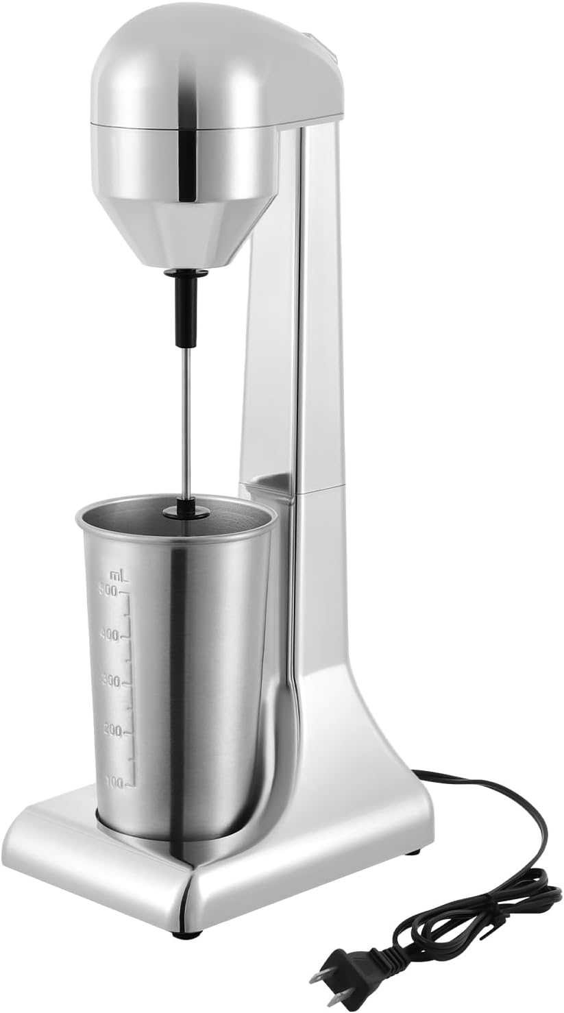 Milkshake Maker, 100W 22000r\/Min Electric Drink Mixer Commercial Milkshake Machine, 2 Speeds Single-Head Milkshake Blender Maker w\/500ML Mixing Cup, Stand Mixer for Yogurt Ice Cream