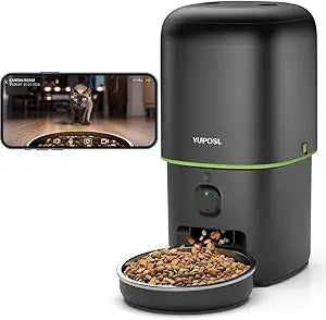 Automatic Cat Feeder with Camera - 5G WiFi Auto Cat Food Dispenser, 1080P HD Video with Night Vision, 1-15 Meals, 1-99 Portions, 2-Way Audio, Keeps Food Fresh, 4L Timed Pet Feeder Also for Dogs