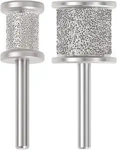 CAELUM 2Pack Diamond-Coated Pet Nail Grinder Bits, Dual Grit for Large & Small Dogs, 1/8†Shank for Dremel Nail Tools, Low Noise, Durable Nail Trimmer for Dogs, Top & Side Grinding