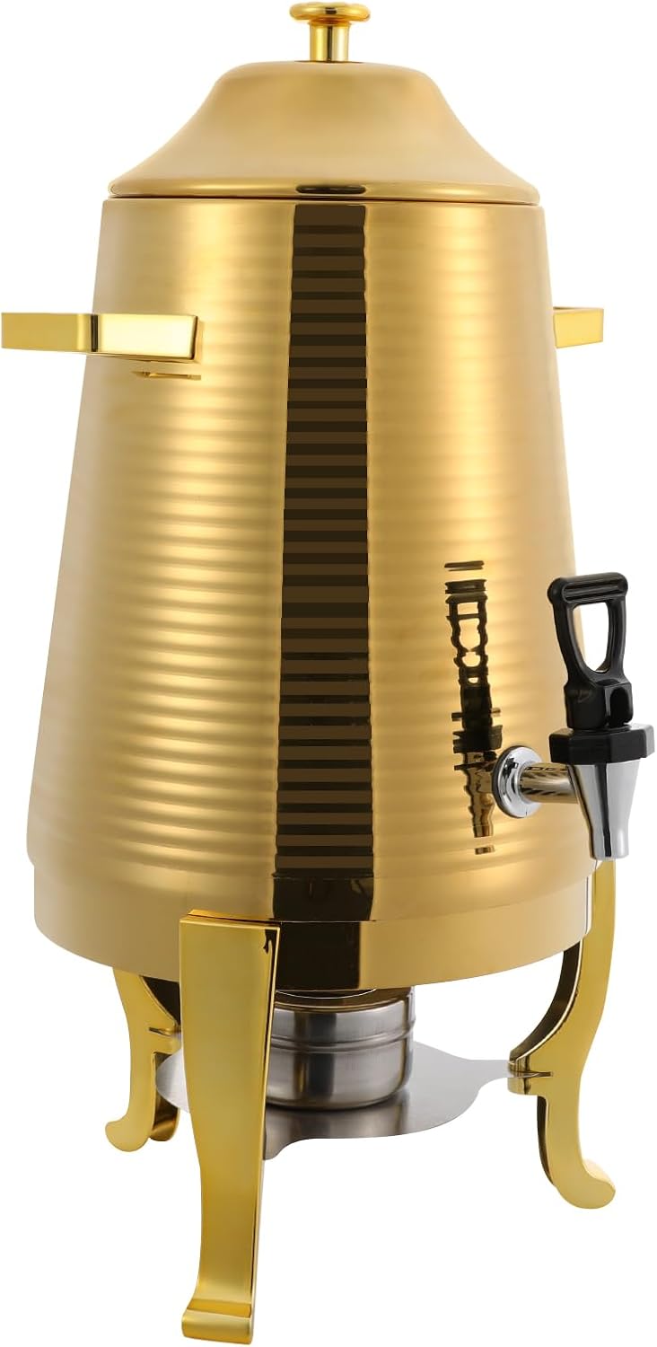 13L Commercial Hot Beverage Dispenser - Dual Electric & Alcohol Warmer, 110V Stainless Steel Insulated Urn for Coffee, Tea, Milk Tea in Restaurant, Cafe, Catering