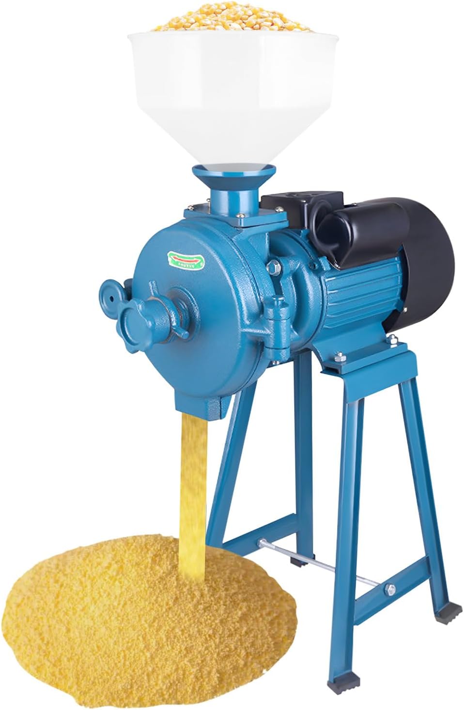 Electric Grain Mill Corn Grinder, 110v 3000w Machine Feed Wheat Grinders With Funnel,Feed Mill Dry Grinder,Adjustable Powder Fineness,Rice Corn Grain Coffee Wheat Flour