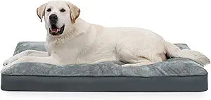 Dog Crate Bed Waterproof Deluxe Plush Dog Beds with Removable Washable Cover Anti-Slip Bottom Pet Sleeping Mattress for Large, Medium, Jumbo, Small Dogs, 47 x 29 inch, Gray