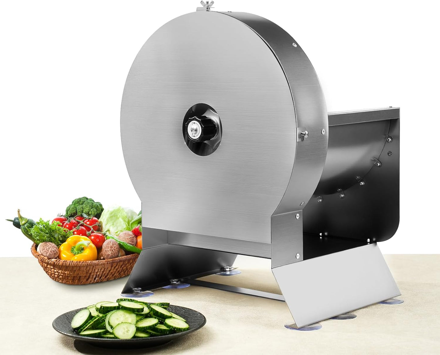 Electric Vegetable Slicer, 40W with Adjustable Thickness, Removable Blade for Easy Cleaning, Compact & Safe Stainless Steel Design