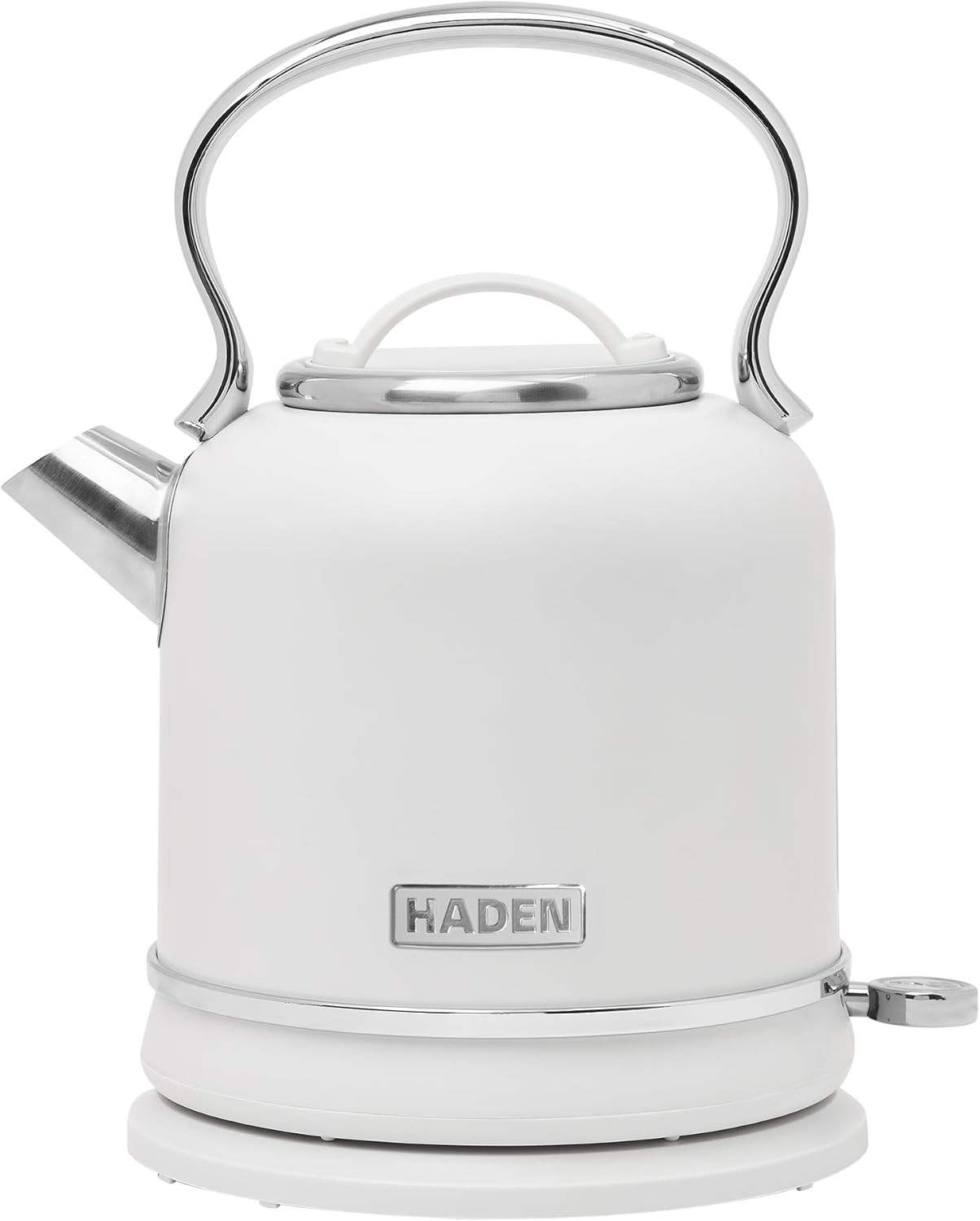 Haden Chelsea 1.7 Liter Electric Water Kettle w\/ 360-Degree Base, Ivory & Chrome