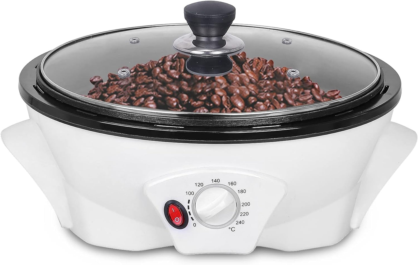 JIAWANSHUN Electric Coffee Bean Roaster for Home Use 1.1lb Capacity Temperature Control (0-240℃), Non-Stick, Perfect for Beginner Roasting, 1200W, 110V
