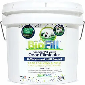 BioTurf Granular Turf Infill – Yard Odor Eliminator for Artificial Grass & Dog Runs – Natural Turf Deodorizer for Pet Urine & Feces Neutralizer – Safe for Kids & Pets – 1 Gallon Pail