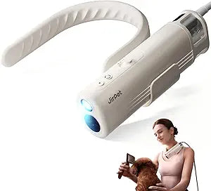 JirPet Pet Neck Dryer, Professional Dog Dryer for Pet Grooming, Hands-Free Dog Blow Dryer with Neck Hanging, Dog Hair Dryer with 3 Speeds & 4 Temp, Portable High Velocity Pet Dryer for Grooming Salon