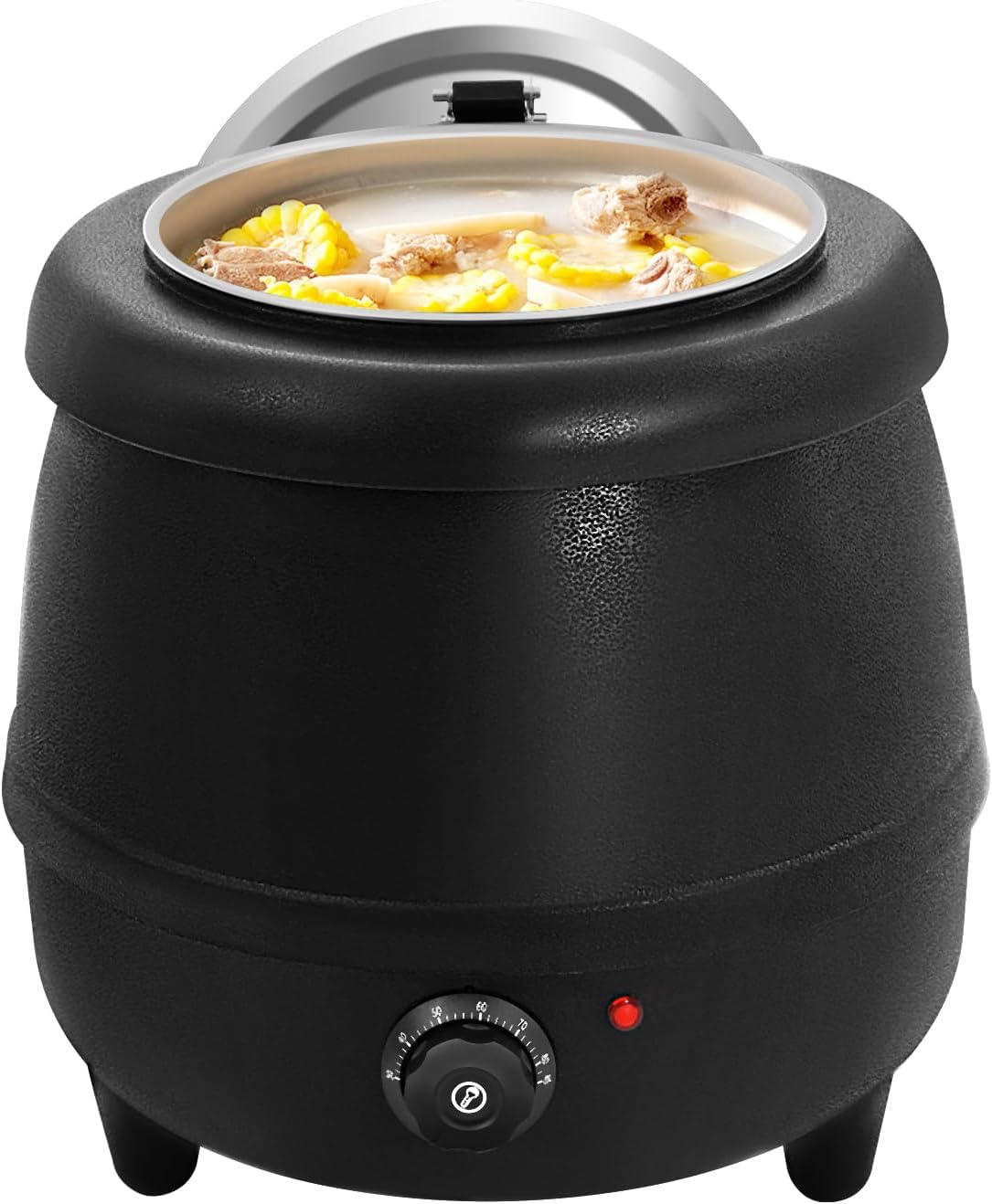 Commercial 10 Liter Black Electric Soup Kettle,Home Warmer Restaurant Stock Pot,Electric Soup Kettle with Detachable Lid 13.78 * 14.17in