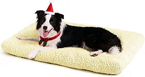 Mora Pets Dog Bed Comfy Dog Crate Beds Plush Pet Sleeping Mat Washable Pets Mattress Anti-Slip Crate Mat Soft Kennel Pad for Large, Medium, Small Dogs Cats Breeds, 35" x 23", Yellow