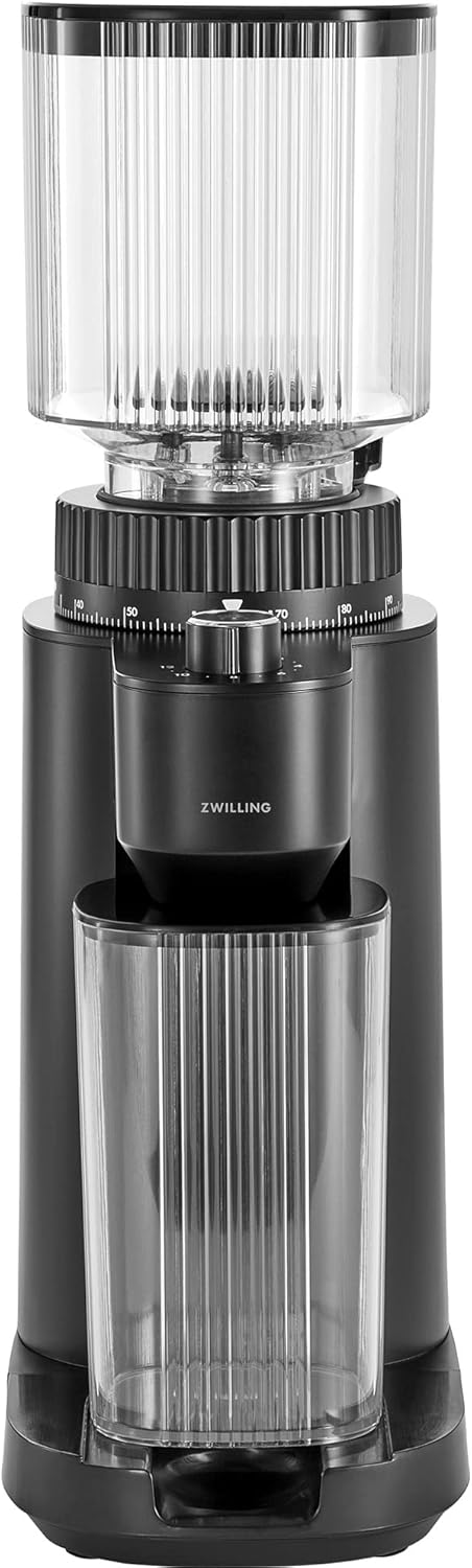 ZWILLING Enfinigy Burr Coffee Grinder Electric, 140 Coffee Grinding Options from Espresso to Drip Coffee, Black