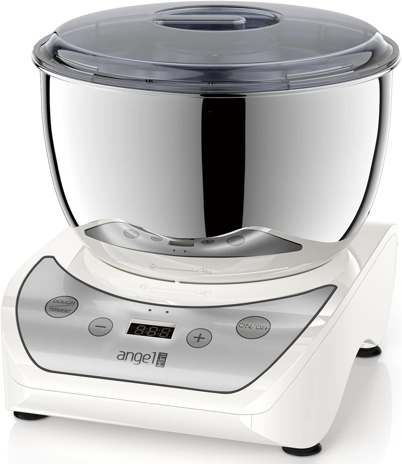Mini Angel Electric Dough Maker with Ferment Function, 5.5QT Dough Mixer Machine with 304 Stainless Steel Bowl, Face-up Touch Panel, Household Flour Kneading Machine for Pizza Bread, White