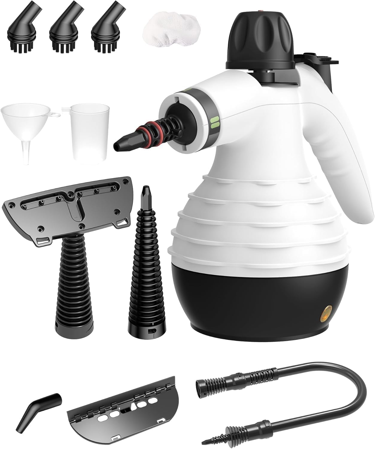 YSEAGA Steam Cleaner for Home, Multi-Surface Natural Steamer for Cleaning with Safety Lock and 11pcs Accessories, Handheld Steam Cleaner for Sofa Windows Carpet Tile Kitchen Hood and Car (White)