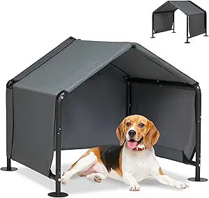 Dog Shades for Outside - Outdoor Dog Kennel for Small Dogs, 29.5â€x25.6â€x25.6†Outdoor Sun Rain Canopy Pet House, Waterproof Pet Canopy Shelter for Small Animals with Ground Nails