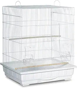Prevue Pet Products Square Top Parakeet Cage, White