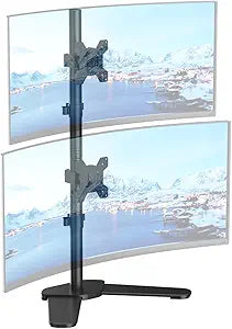Dual Monitor Stand Free Standing Desk Mount Monitor Arm Fits Two Screens up to 32 inch 22 lbs Fully Adjustable Arms with Max VESA 100x100mm (ML7802)