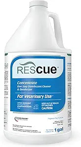 REScue One-Step Disinfectant Cleaner & Deodorizer – For Veterinary Use, Animal Shelters, Pet Foster Homes, Kennels, Litter Box, Concentrate – 1 Gallon