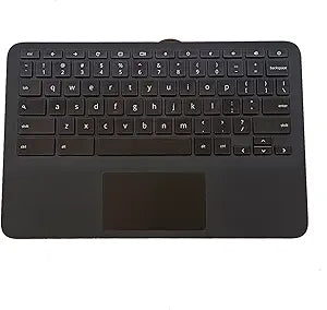Replacement for HP Chromebook 11MK G9 EE Laptop Upper Top Cover Case Palmrest Keyboard Touchpad Assembly Part M44258-001 Black
