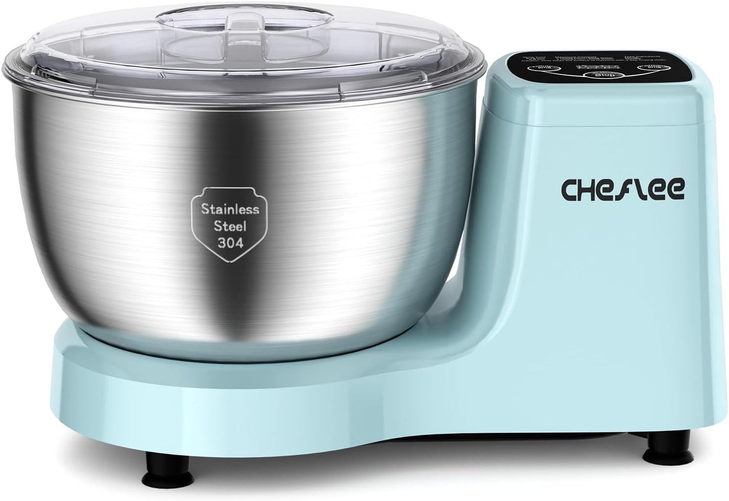 CHeflee Electric Dough Maker 250W,5.5 QT Smart Kneading and Fermenting Mixer Machine,Adjustable Time, 304 Stainless Steel Bowl,Blue