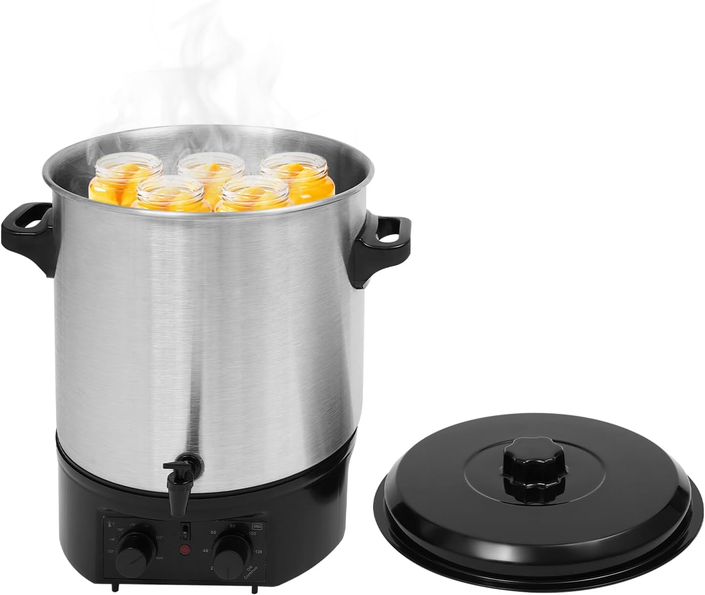 28.5Qt Electric Water Bath Canner, Electric Canner with Timer & Adjustable Temp Control, 304 Stainless Steel Electric Canners for Waterbath Canning with Digital LCD Display