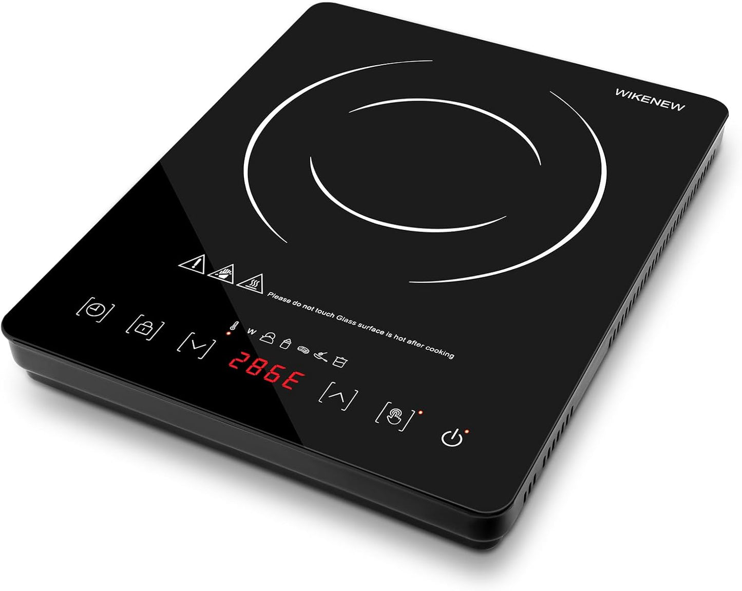 Electric hot plate 120°F~465°F Crystal Glass Surface Countertop Electric Cooktop1800W Automatic heat reduction and timer feature Easy to Clean Hot Plates for Cooking kitchen burner electric