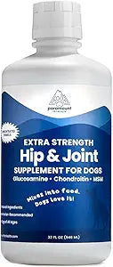 Paramount Pet Health Liquid Glucosamine for Dogs, Hip & Joint Supplement with Chondroitin & MSM, 32 oz Mobility Support for Large Dogs, Human-Grade Joint Care Made in GMP & FDA Registered Facility
